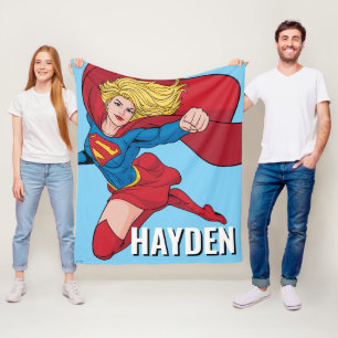 Supergirl fliegt nach oben Illustration Fleecedecke