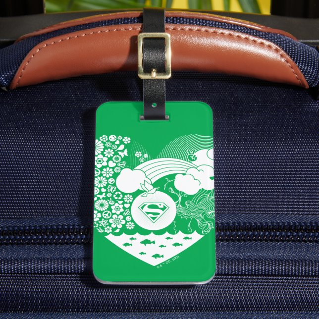 Supergirl Floral Peace Heart Graphic Gepäckanhänger (Vorderseite Insitu 2)