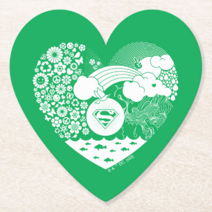 Supergirl Floral Peace Heart Graphic Untersetzer