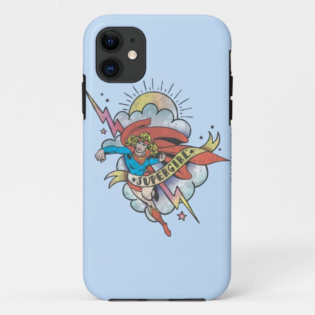 Supergirl Flying Lightning Tattoo Case-Mate iPhone Hülle (Rückseite)