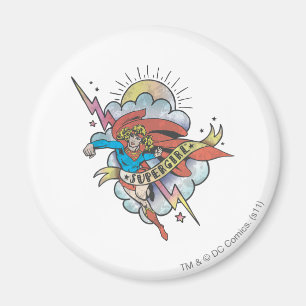Supergirl Flying Lightning Tattoo Magnet