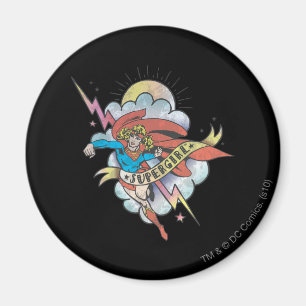 Supergirl Flying Lightning Tattoo Magnet