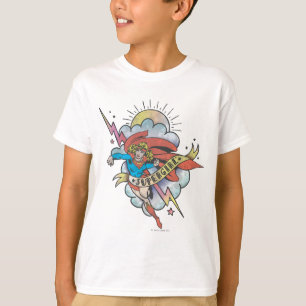 Supergirl Flying Lightning Tattoo T-Shirt