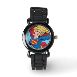Supergirl Flying Up Illustration Armbanduhr