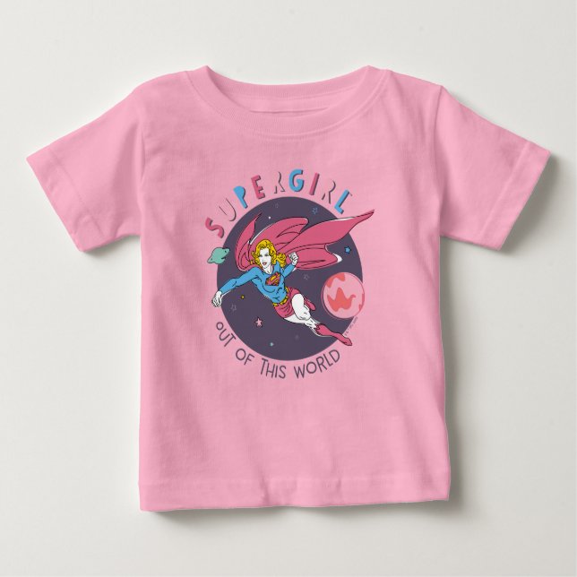 Supergirl Flying Up Illustration Baby T-shirt (Vorderseite)