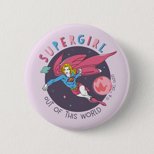 Supergirl Flying Up Illustration Button (Vorderseite)