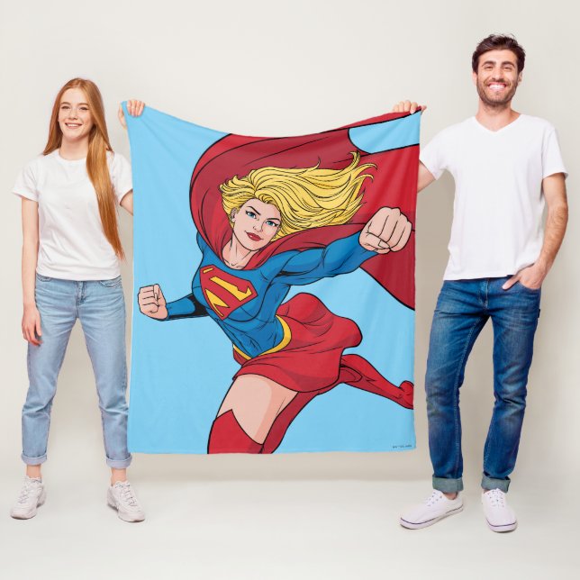 Supergirl Flying Up Illustration Fleecedecke (Beispiel)