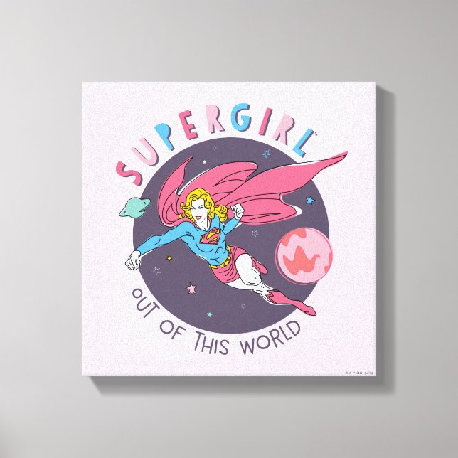 Supergirl Flying Up Illustration Leinwanddruck (Vorderseite)