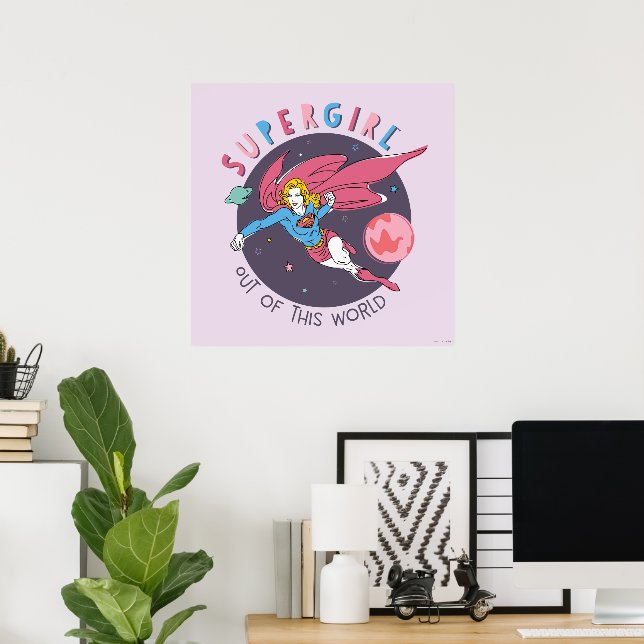 Supergirl Flying Up Illustration Poster (Heimbüro)