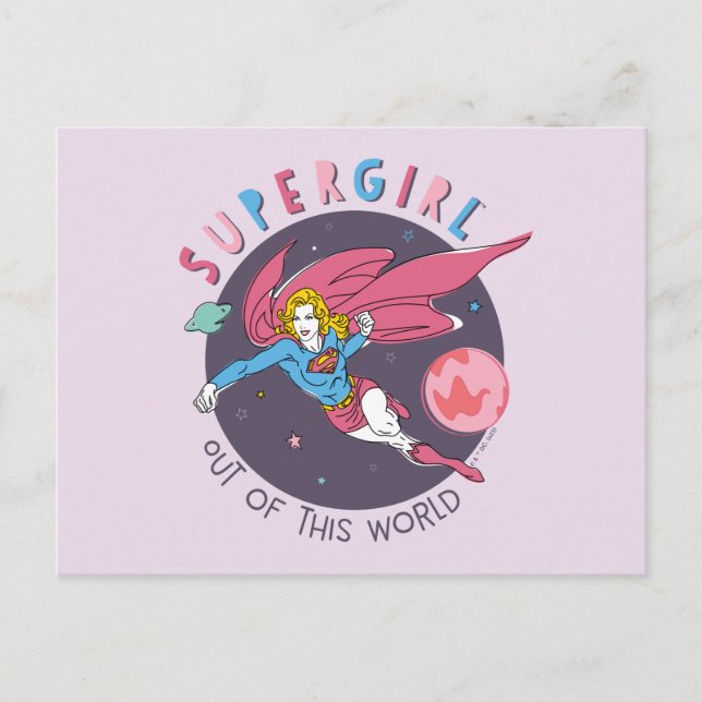 Supergirl Flying Up Illustration Postkarte (Vorderseite)