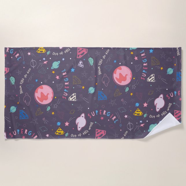 Supergirl Flying Up Illustration Strandtuch (Vorderseite)