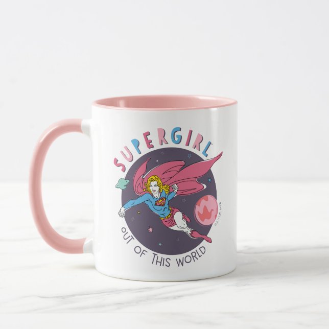 Supergirl Flying Up Illustration Tasse (Links)