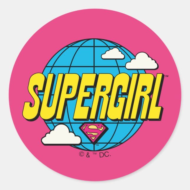 Supergirl Global Pop Graphic Runder Aufkleber (Vorderseite)