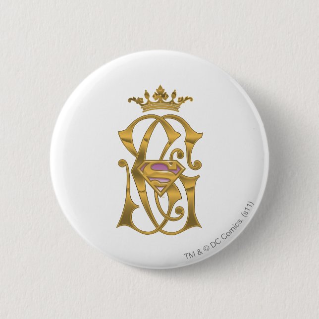 Supergirl Gold Crown Button (Vorderseite)