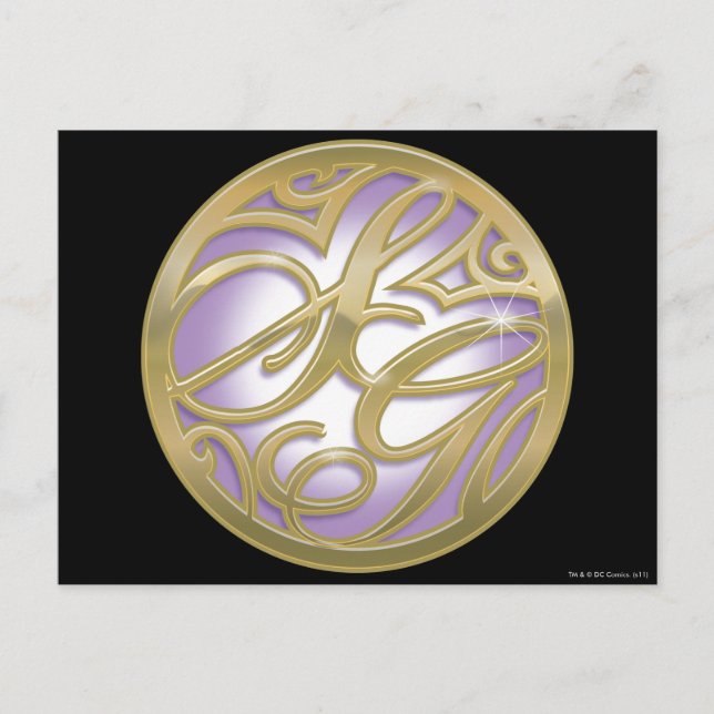 Supergirl Gold & Lila Circle Logo Postkarte (Vorderseite)