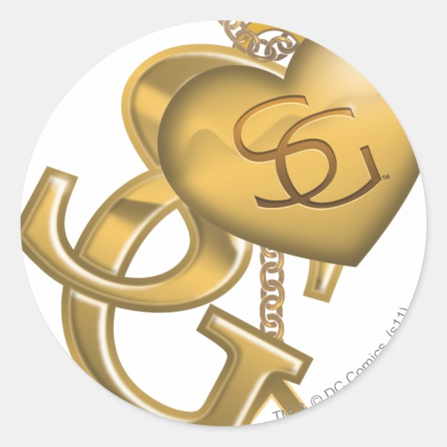 Supergirl Gold Locket Runder Aufkleber (Vorderseite)