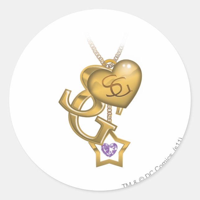 Supergirl Gold Locket Runder Aufkleber (Vorderseite)