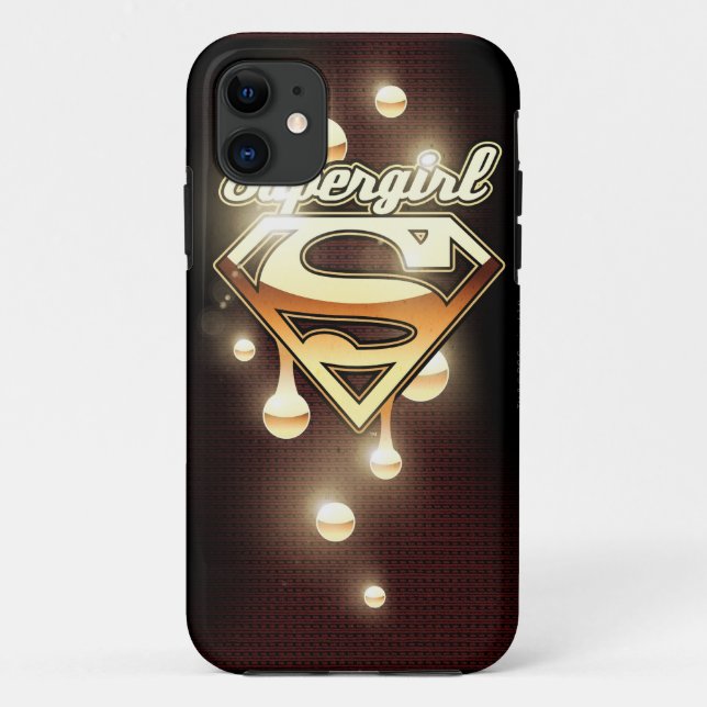 Supergirl Gold Tropfen Case-Mate iPhone Hülle (Rückseite)