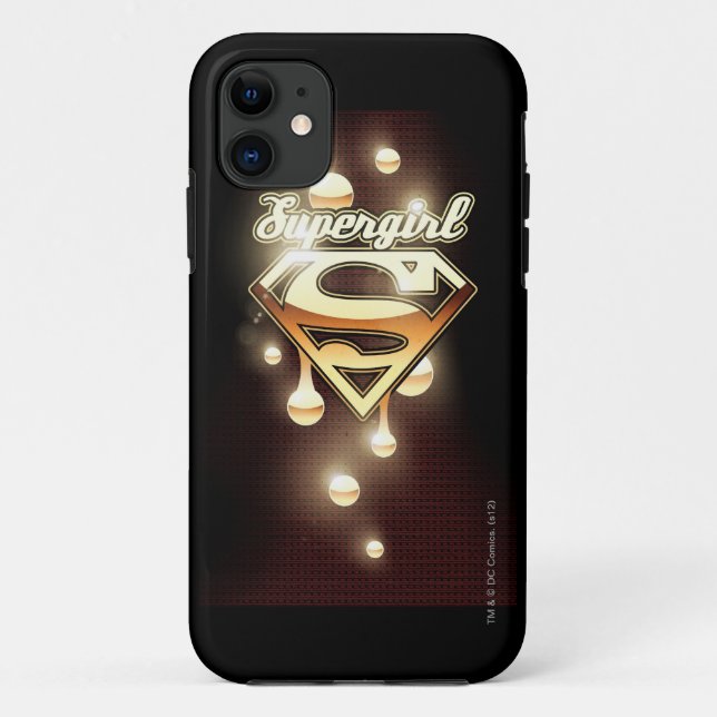 Supergirl Gold Tropfen Case-Mate iPhone Hülle (Rückseite)