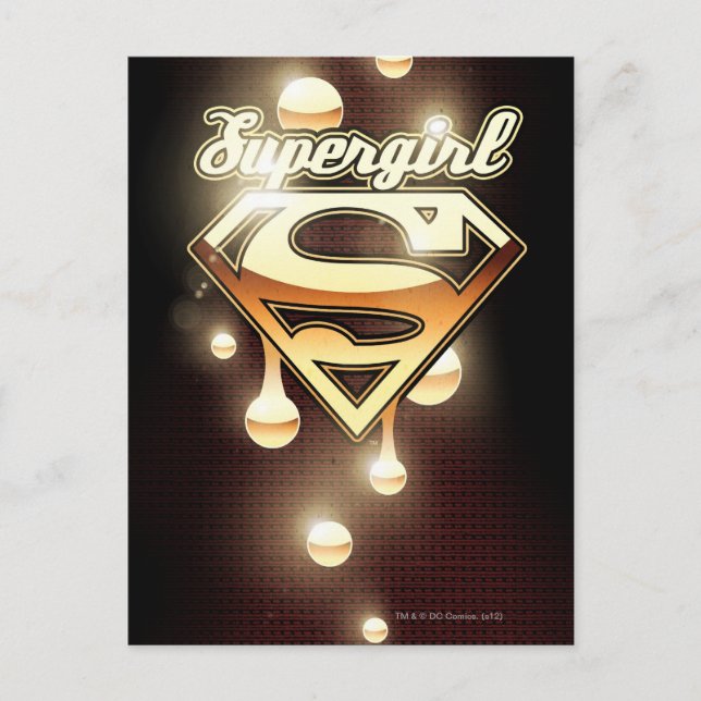 Supergirl Gold Tropfen Postkarte (Vorderseite)