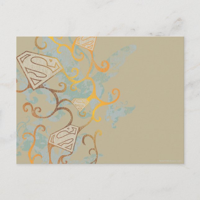 Supergirl Gold und Brown Postkarte (Vorderseite)