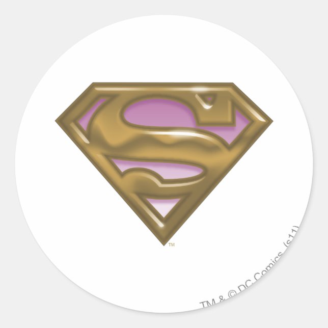 Supergirl Golden Logo Runder Aufkleber (Vorderseite)
