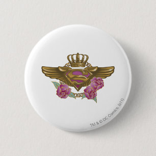 Supergirl Golden Wings Button