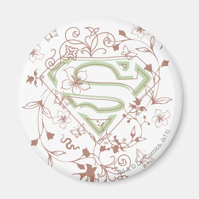 Supergirl Green Floral Logo Magnet (Vorne)