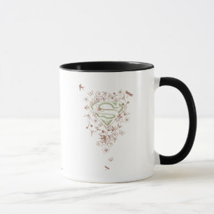 Supergirl Green Floral Logo Tasse