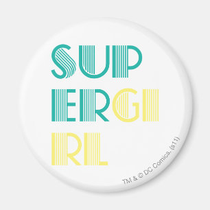 Supergirl Green und Yellow Magnet