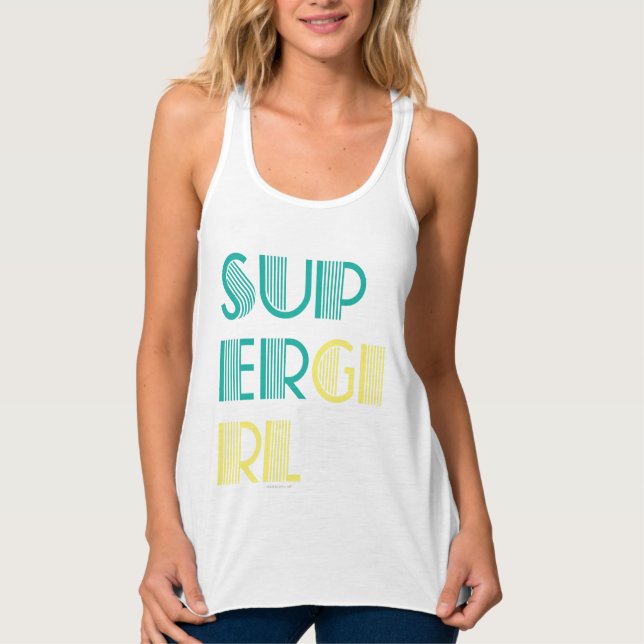 Supergirl Green und Yellow Tank Top (Vorderseite)