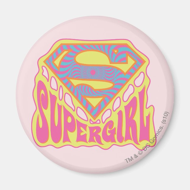 Supergirl Groovy Logo Magnet (Vorne)