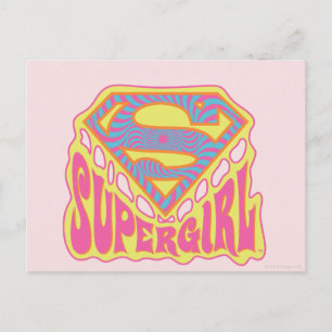Supergirl Groovy Logo Postkarte