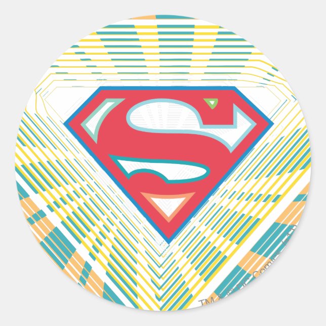 Supergirl Groovy Logo Runder Aufkleber (Vorderseite)