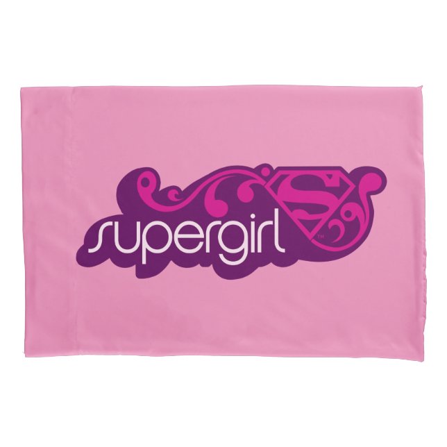 Supergirl Groovy Name und S-Shield Kissenbezug (Vorderseite)