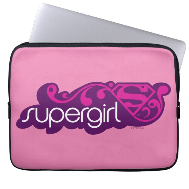 Supergirl Groovy Name und S-Shield Laptopschutzhülle (Vorderseite)