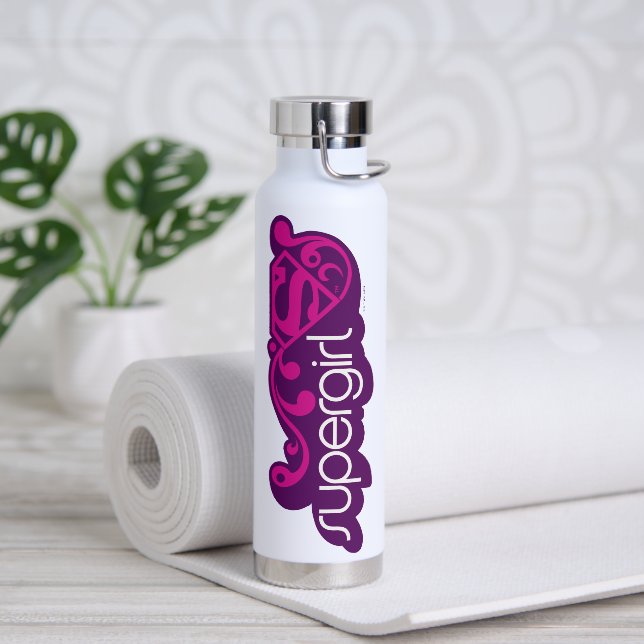 Supergirl Groovy Name und S-Shield Trinkflasche (Yoga)