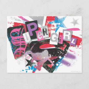 Supergirl Grunge Design Postkarte