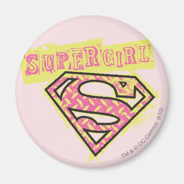 Supergirl Grunge Logo Pink Magnet (Vorne)