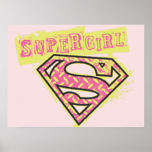 Supergirl Grunge Logo Pink Poster (Vorne)