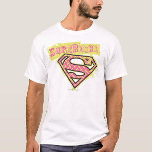 Supergirl Grunge Logo Pink T-Shirt