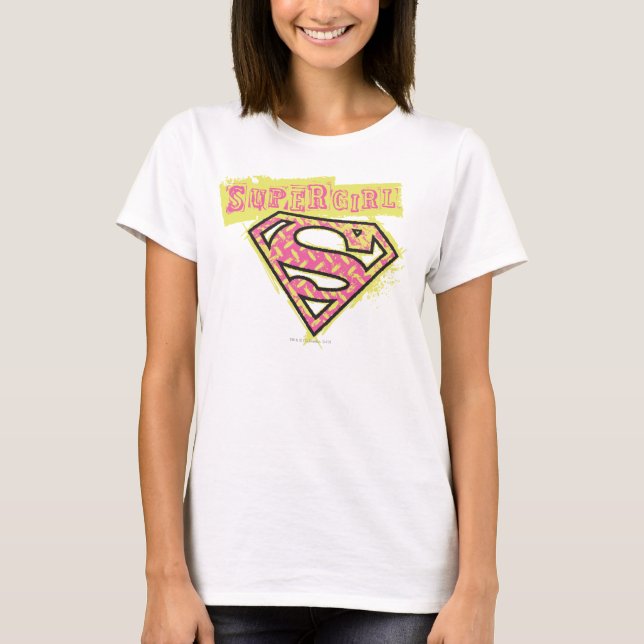 Supergirl Grunge Logo Pink T-Shirt (Vorderseite)