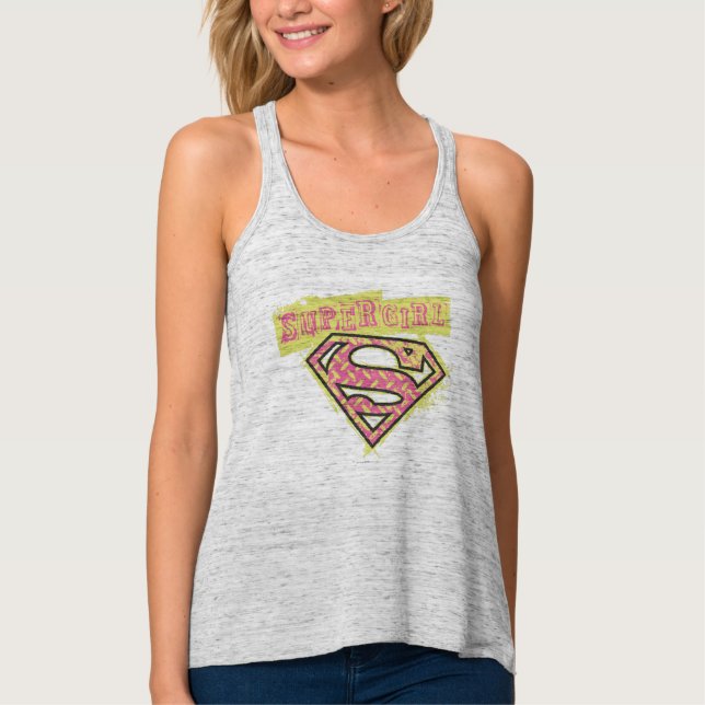 Supergirl Grunge Logo Pink Tank Top (Vorderseite)