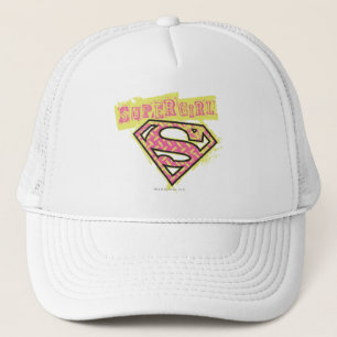 Supergirl Grunge Logo Pink Truckerkappe