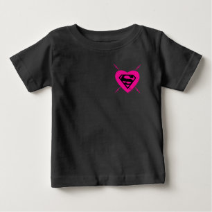 Supergirl Hearts Diagonal Pattern Baby T-shirt