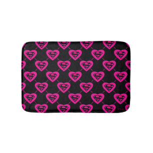 Supergirl Hearts Diagonal Pattern Badematte