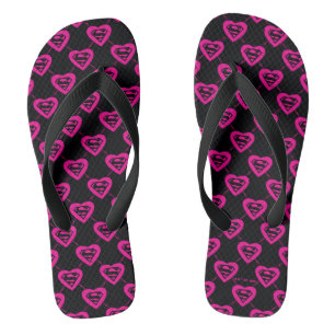 Supergirl Hearts Diagonal Pattern Flip Flops