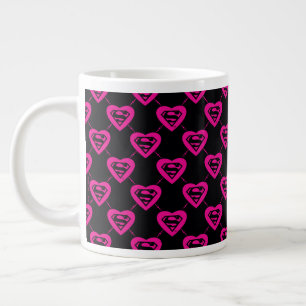 Supergirl Hearts Diagonal Pattern Jumbo-Tasse