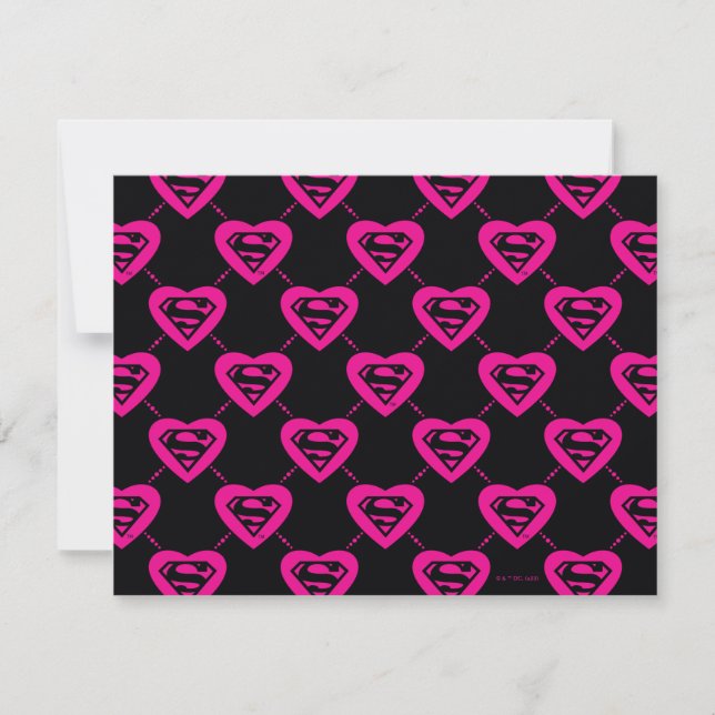 Supergirl Hearts Diagonal Pattern Mitteilungskarte (Vorderseite)