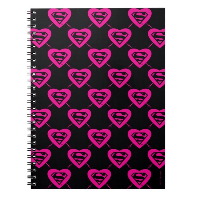 Supergirl Hearts Diagonal Pattern Notizblock (Vorderseite)